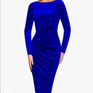Velvet pencil dress knee length